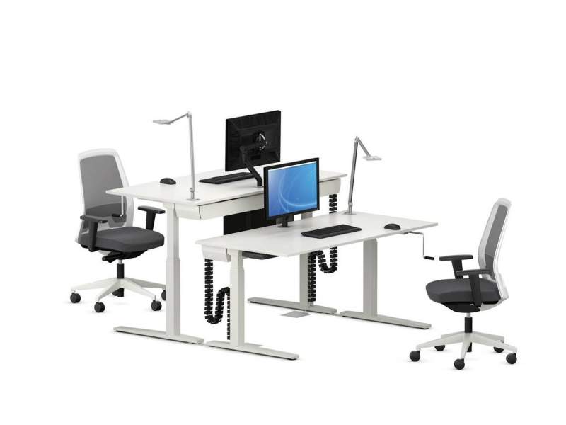 Büro höhenverstellbarer Schreibtisch höhenverstellbar Büromöbel Schreibtische VS Serie 910 C-Fuss manuell