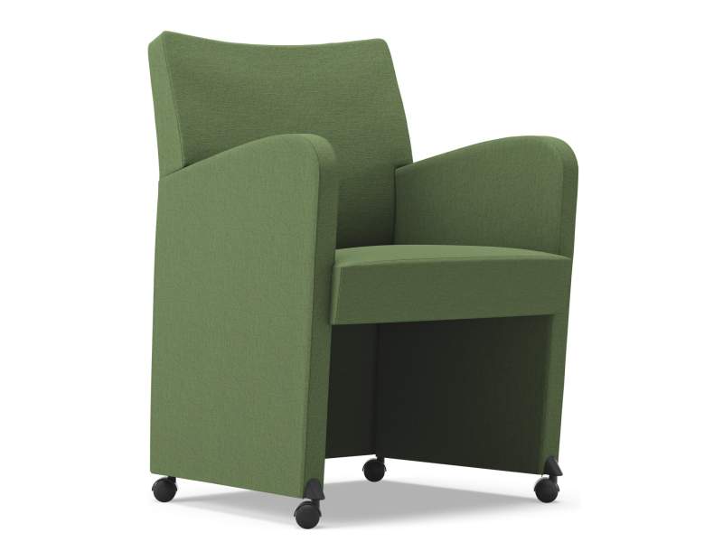 Loungesessel mit Rollen Büro grün Sessel Lounge Sitzmöbel Konferenzsessel Kinnarps, Remus
