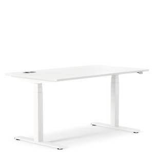 Schreibtisch höhenverstellbar, Arbeitstisch Büro, Schreibtisch weiss Design Bürotisch, Kinnarps, Serie[p]