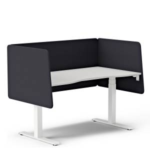 Trennwände Büro Tischtrennwand blau Stoff akustik Kinnarps Vibe Light