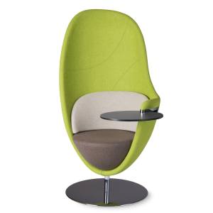 Lounge-Sessel König + Neurath NET.WORK.PLACE LOUNGE-CHAIR mit hoher Rückenlehne und integriertem Schwenktablar für konzentriertes Arbeiten