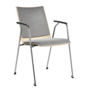 Besucherstuhl Holz Besucherstühle grau Konferenzstühle Cafeteria Stühle, Brunner, first line
