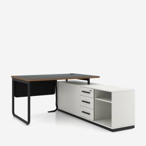 Schreibtisch mit Sideboard Nowy Styl Play&Work für strukturierte Büroarbeitsplätze