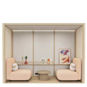 Lounge Kabine Möbel Raum im Raum abgeschirmte Raumelemente akustik Mute Design Akustik Raum OmniRoom Lounge