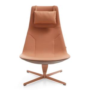 Lounge Sessel Büro Clubsessel Stoff braun Loungemöbel, profim, Chic Lounge