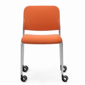 Besucherstühle auf Rollen Konferenzstühle orange Cafeteria Stühle profim, Zoo Besucherstuhl