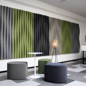 CEKA NeoTex Wave Wandabsorber zur akustischen Optimierung moderner Aufenthaltsbereiche