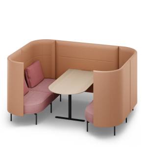 Abgeschirmte Raumelemente Konferenzplatz mit Trennwand Lounge Brunner oval