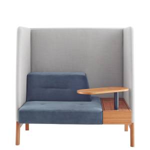 Loungesessel blau Sessel Lounge mit Trennwand ophelis docks Einsitzer
