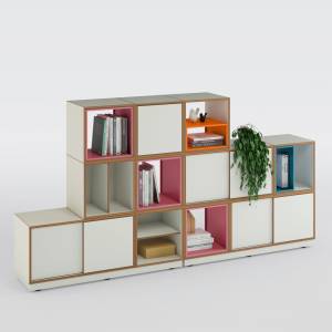 Büroschränke Holz Büroschrank abschließbar weiß Regalsystem modular Regal bisley Bob