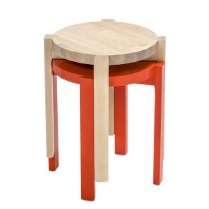 stapelbarer Hocker Holz Schreibtischhocker Beistelltisch NC Nordic Care Twist