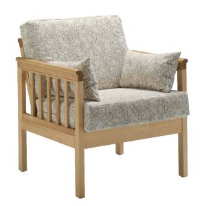 Loungesessel Holz Sessel Lounge grau NC Nordic Care Rib