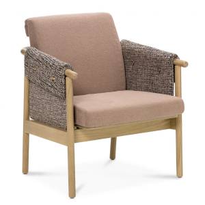 Loungesessel Holz Sessel Lounge braun NC Nordic Care Thyra