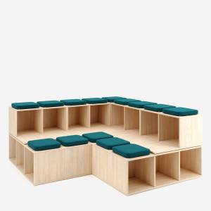 Modulares Sitzmöbelsystem Nowy Styl OXO für flexible Arbeits- und Aufenthaltsbereiche