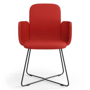 Besucherstuhl rot Sessel Lounge Besucherstühle Kuffengestell Viasit Lirix