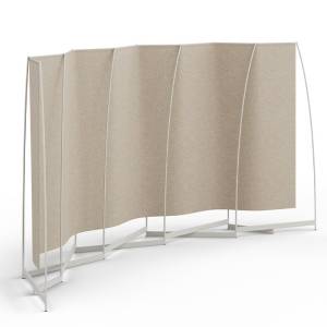 Raumtrenner beige Trennwandsystem mobile Stellwände Aluminium Trennwand Brunner folid