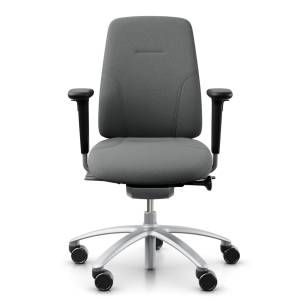 Bürostuhl ergonomisch Bürodrehstuhl grau mit Armlehnen Drehstuhl Büro Flokk RH Logic 200 Silver