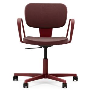 Hybridstuhl rot Konferenzstuhl mit Rollen Drehstuhl Büro Drehstühle Home Office Materia Palette
