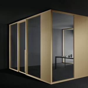Raumhohe Trennwaende Holz Trennwandsystem Glas Citterio, Wood_Wall