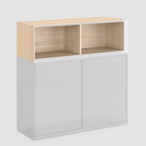 Regalschrank mit Türen Büroregal Holz Regal weiß, Bene, KB Box