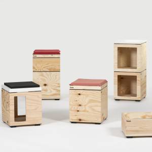 Büro Schrank modular Büroschrank modulare Holzboxen Bene, Pixel