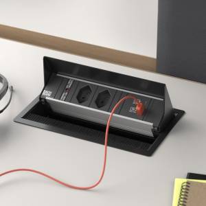 Tischausschnitte schwarz Kabelführungen/Elektrifizierungen, BACHMANN, CONI
