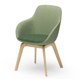 Sessel grün Loungesessel Holz Cafeteria Stuhl Rosconi Objektmöbel - lounge 630