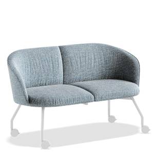 Loungesysteme Lounge Stizmöbel Sofa blau Loungesystem Zweisitzer auf Rollen König + Neurath NET.WORK.PLACE WAVE