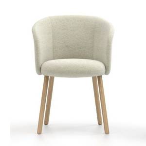 Loungesessel beige Sessel Lounge Holz Besucherstuhl Vitra Mikado Armchair