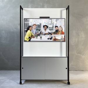 Mobile Elemente Büro Media Cart Monitor mit Stauraum Identi m cart family