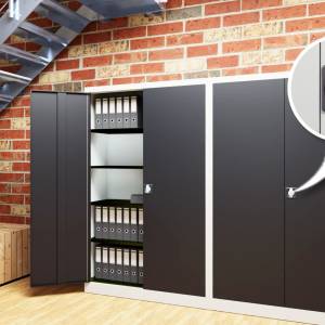 Lockerschrank anthrazit Schliessfachschränke Büro Schliessfachschrank mauser Büro- und Objektmöbel Schließsystem