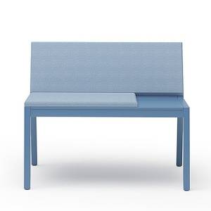 Sitzbank blau Clubsessel Stoff Loungesessel Loungemöbel Set, rosconi, Objektmöbel - clyde lounge