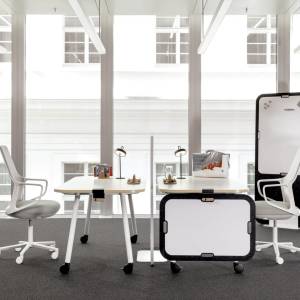 Workshopmöbel Whiteboard mobil WINEA FLEX UP Whiteboardmobil