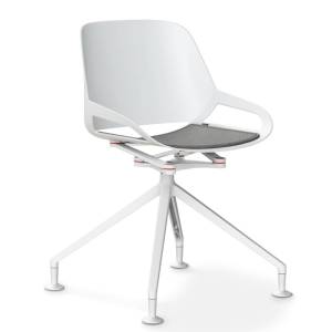 Designer Besucherstuhl gelb Vierstern Konferenzstuhl Numo Aeris