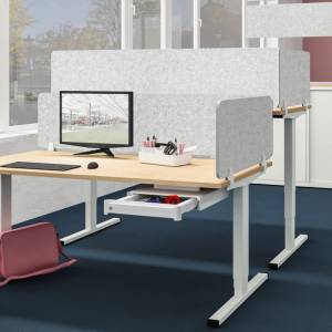 Schreibtisch Sichtschutz Schreibtischaufsatz Tischtrennwand Mauser Softboard Akustik-/Aufsatzelement