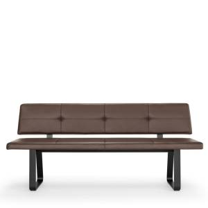 Sitzbank braun Leder Bank Kuffengestell Lounge Bänke Girsberger Carim