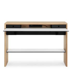 Schreibtisch Home Office Holz Tisch weiss Massivholz Tisch mit klappbare Arbeitsfläche Girsberger La Punt Tisch