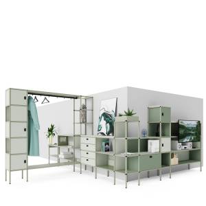 Büro Stauraum Büromöbel modulare Büromöbelsysteme Regalsystem grün Regal Lista Office LO Metrix