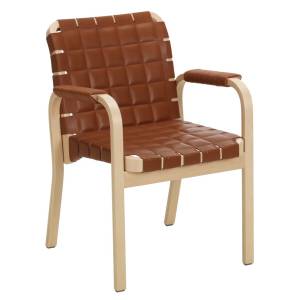 Stuhl Holz Besucherstuhl Leder Besucherstühle von Alvar Aalto Artek Armchair 45