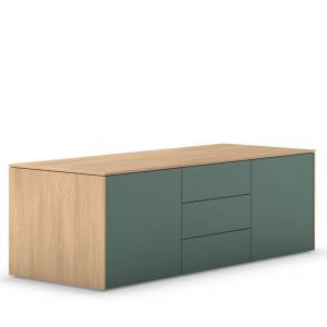 Sideboard Holz Büro Stauraum grün Büromöbel Sedus se:vision storage