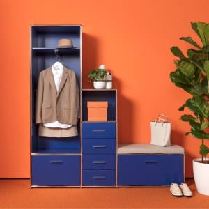 Garderobenschrank blau Bosse Garderobe mit Sitzbank