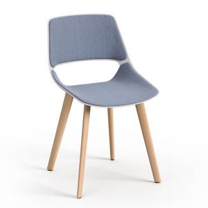 Besucherstuhl blau Besucherstühle Cafeteria Stuhl Konferenzstuhl Holz Brunner scoop