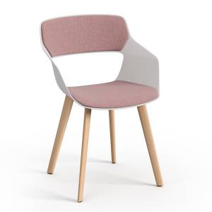 Besucherstuhl rosa Besucherstühle Cafeteria Stuhl Konferenzstuhl Holz Brunner scoop