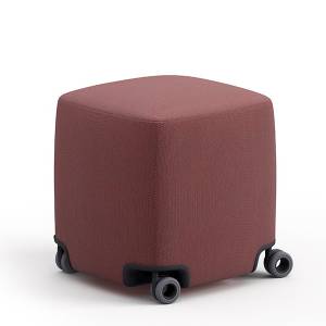 Polsterhocker mit Rollen bordeaux Hocker Lounge Brunner pads
