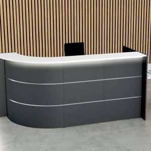 Empfangstheke mit Steh-Sitzfunktion Theke mit LED Kerkmann Marino up & down