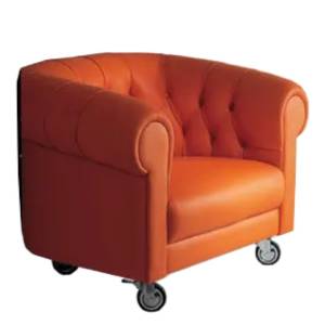 Sessel orange Loungesessel auf Rollen matteograssi BRISTOL