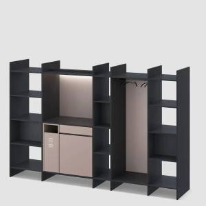 modulare Büromöbelsysteme schwarz Stauraum Möbel Büro Regal Büromöbel modular Regale Regalsysteme Bene Panel Rack