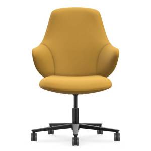Loungesessel gelb Sessel Konferenzsessel Drehstuhl mit Rollen Drehsessel Lounge Home Office Sessel Interstuhl CHECKis3