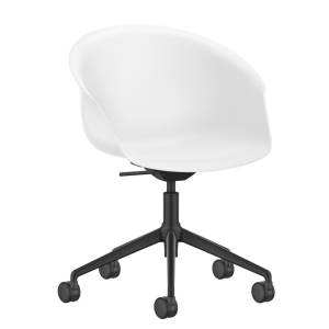 Drehsessel fahrbar Lounge weiss Sessel drehbar Drehstuhl Interstuhl SHUFFLEis1 Clubsessel