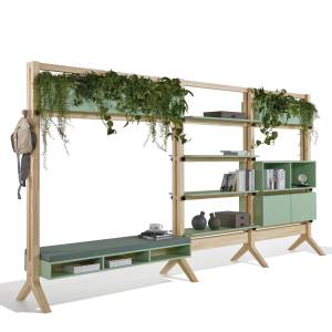 Raumtrenner Holz Trennwand modular werner works Hockey